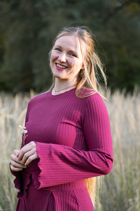 Modischer Crop-Pullover aus weichem Jersey