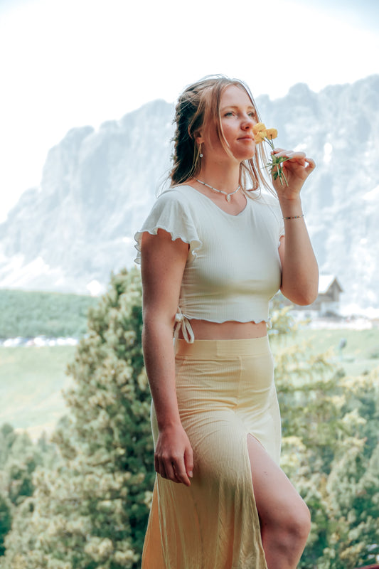 Crop Oberteil als Zweiteiler für den Sommer in Shell für Damen