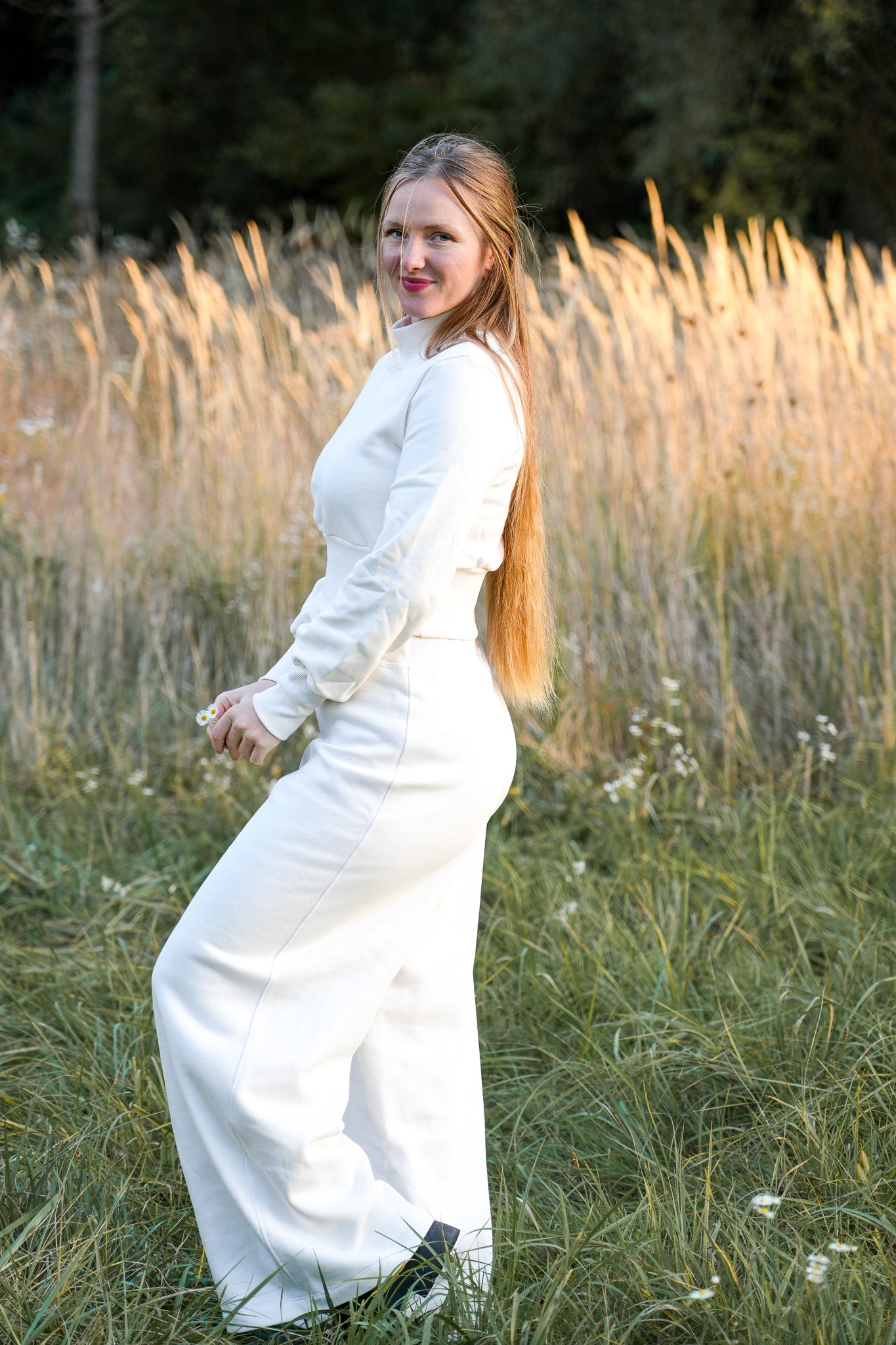 Elegante Sweatpants mit Bügelfalte und High-Waist-Schnitt