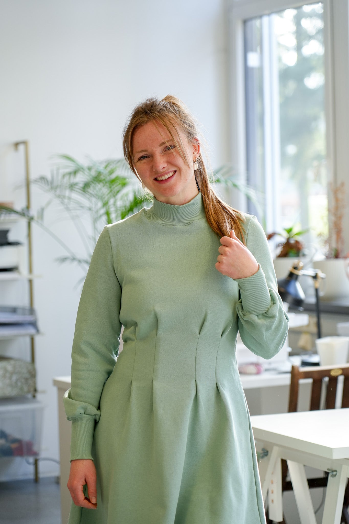 Warmes Bio-Baumwollkleid mit schmeichelnder Taille