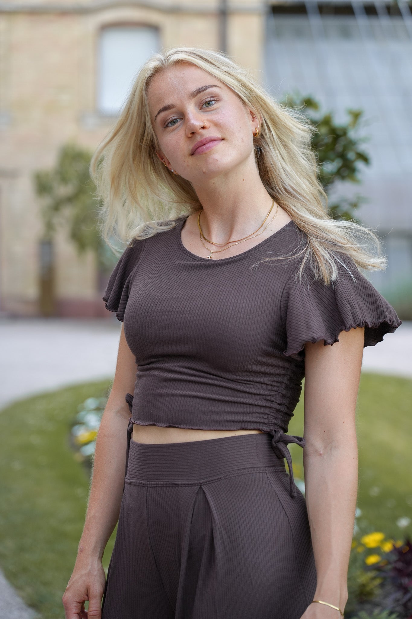 Leichtes Sommer T-Shirt in natürlichem Braunton