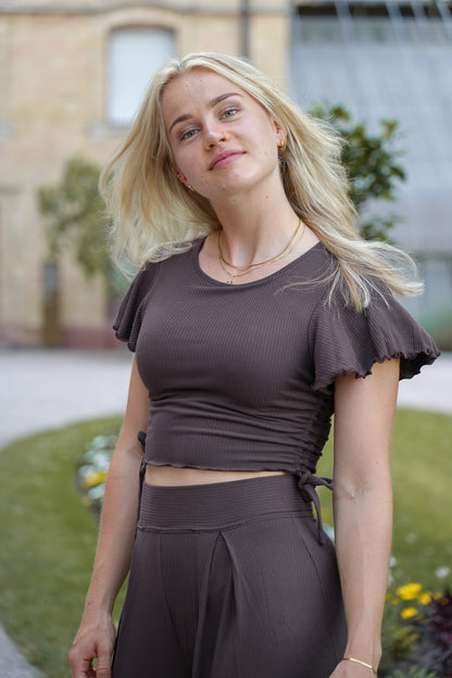 Leichtes Sommer T-Shirt in natürlichem Braunton