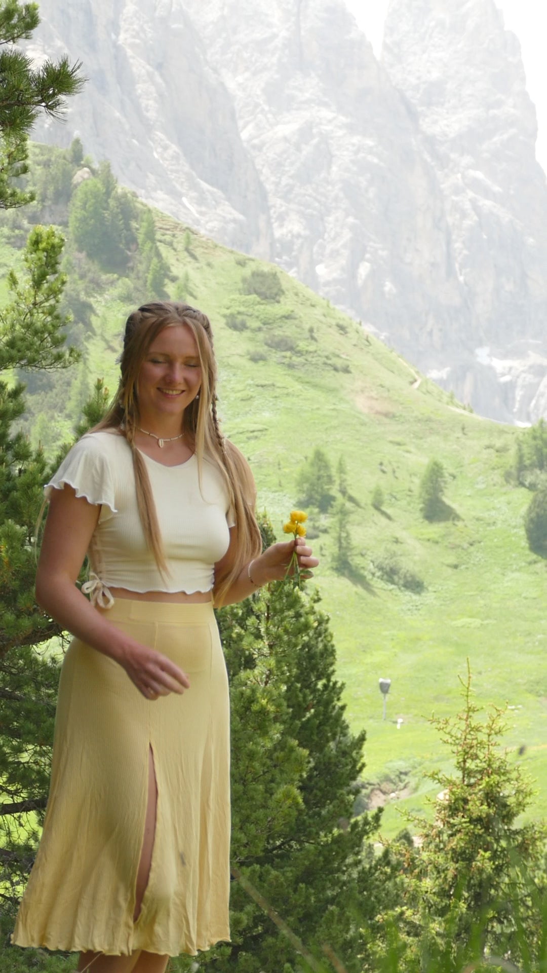 Crop Top mit weiten Ärmeln und einem schicken Schnitt für den Alltag in Muschelweiß