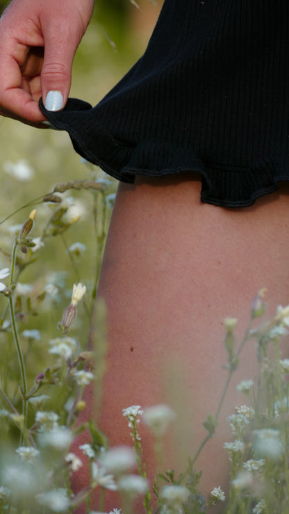 High Waist Shorts in Rippenstruktur aus leichtem Stoff